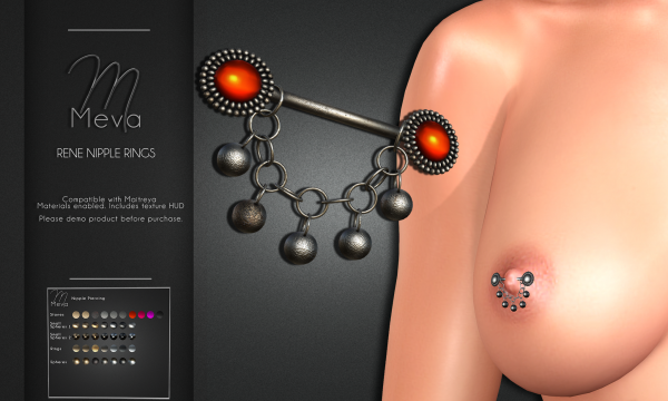 Meva - Rene Nipple Rings. L$260. Demo Available.