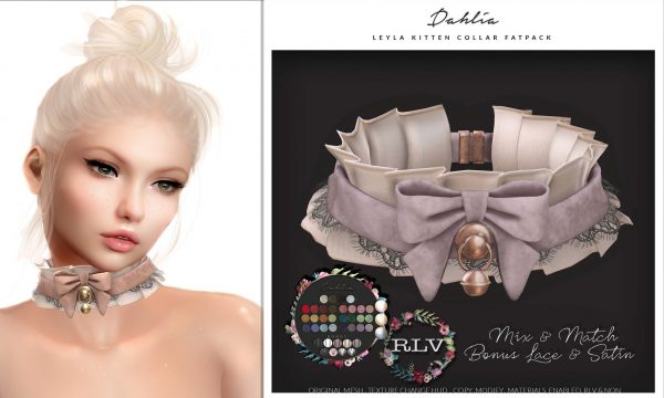 Dahlia - Leyla - Kitten Collar. Individual L$199 each | Fatpack L$699.